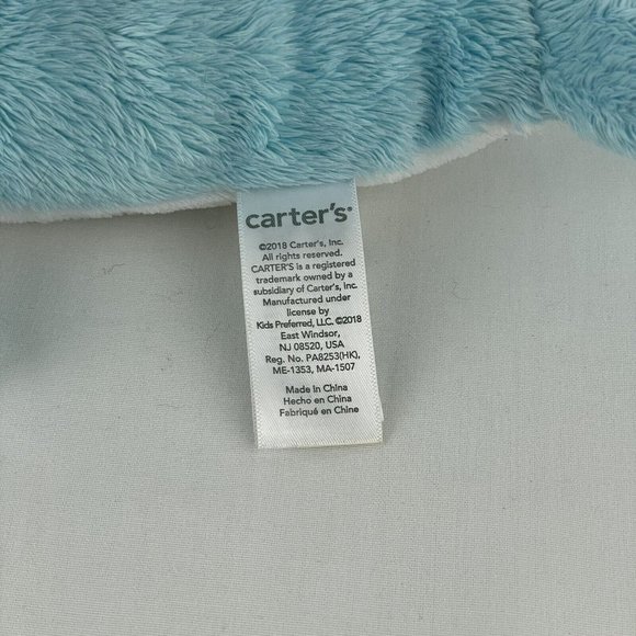 Carters Narwhal 11" Plush Blue Silver Horn Stuffed Animal Toy Embroidered Eyes - Picture 6 of 7